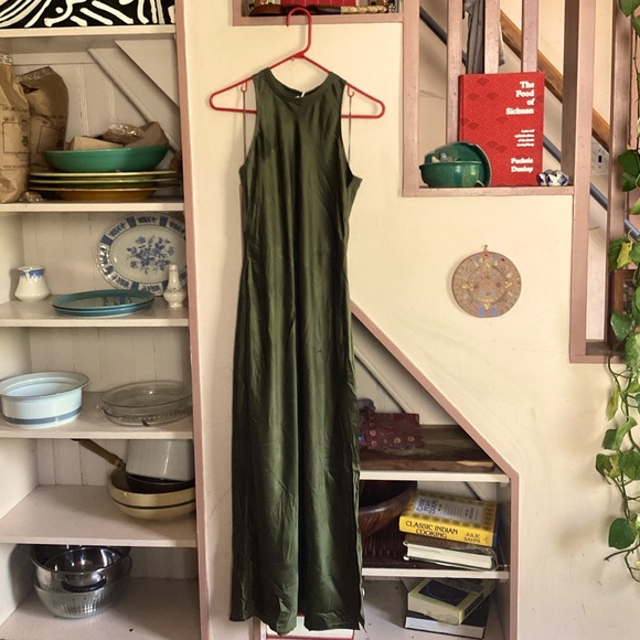 Frame Denim | Dresses | Forrest Green Frame Silk Dress | Poshmark